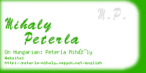 mihaly peterla business card